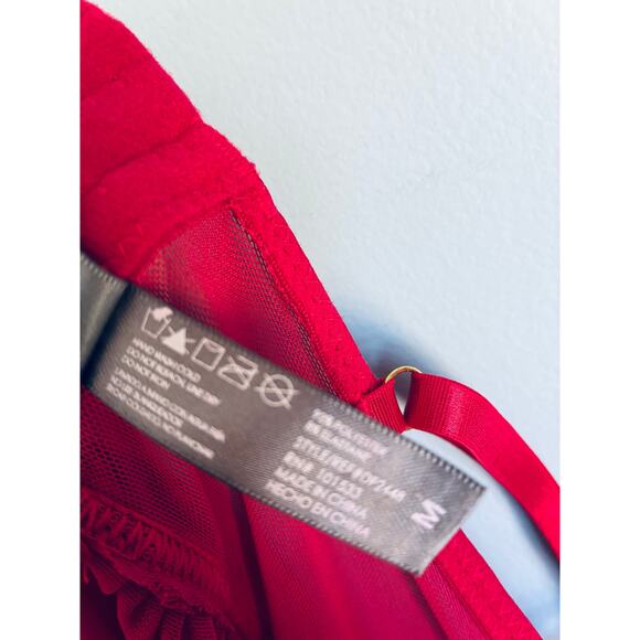 Red Babydoll Longline Daisy Fuentes Medium Push Up Sexy - Picture 6 of 8